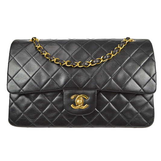 Chanel 1994-1996 Classic Double Flap Medium Black Lambskin