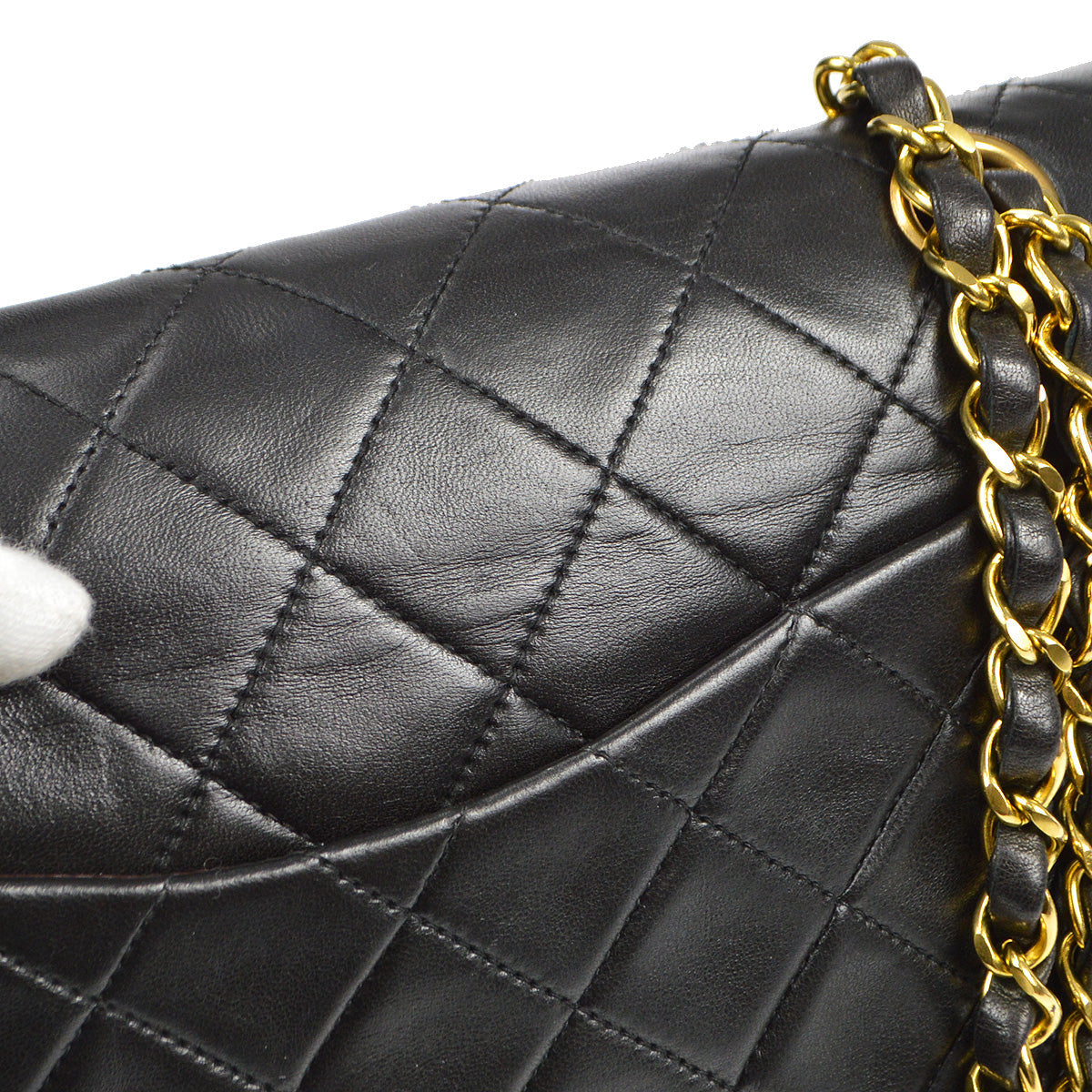 Chanel 1994-1996 Classic Double Flap Medium Black Lambskin