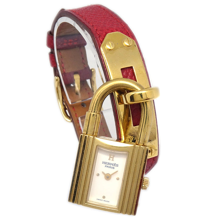Hermes Kelly Watch Red Courchevel