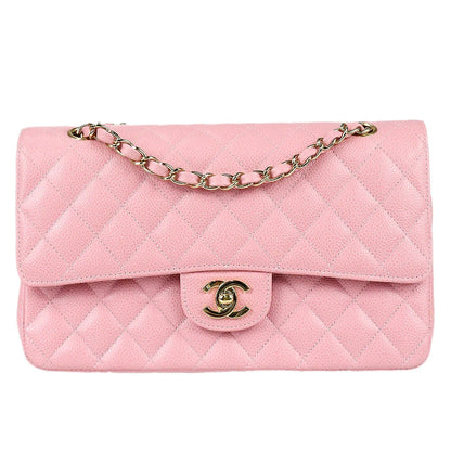 Chanel 2003-2004 Classic Double Flap Medium Pink Caviar