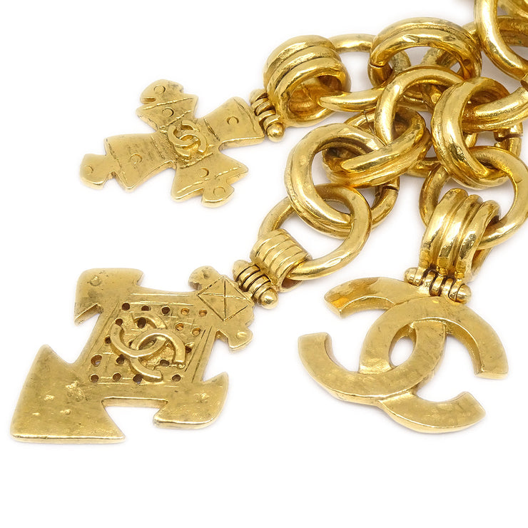 Chanel 1994 Spring Cross CC Charm Gold Chain Belt