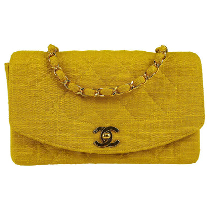 Chanel * 1991-1994 Diana Small Yellow Linen