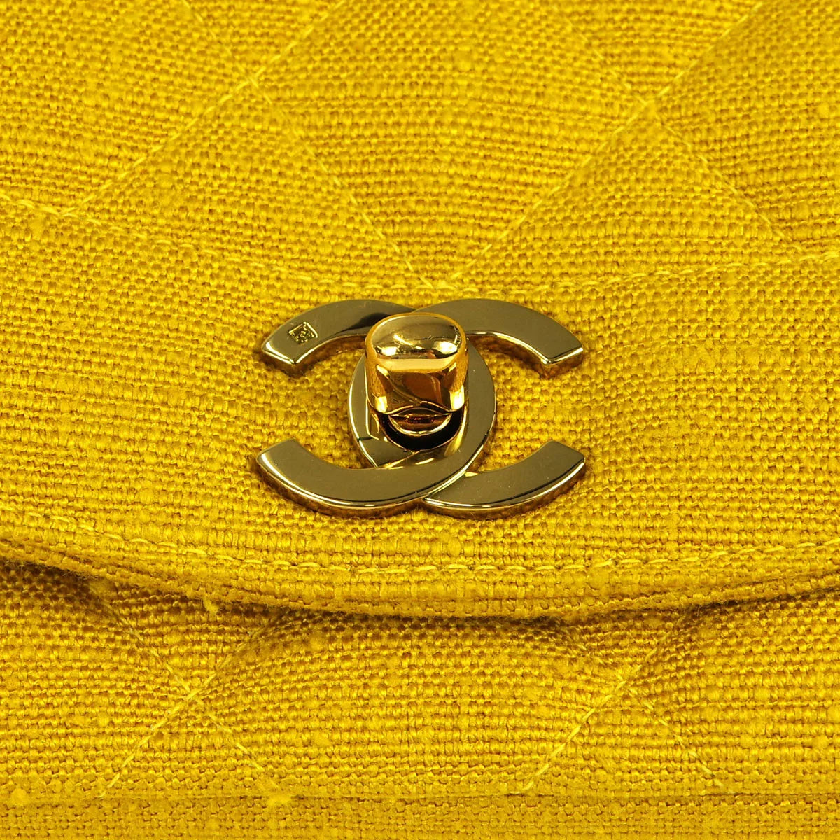 Chanel * 1991-1994 Diana Small Yellow Linen