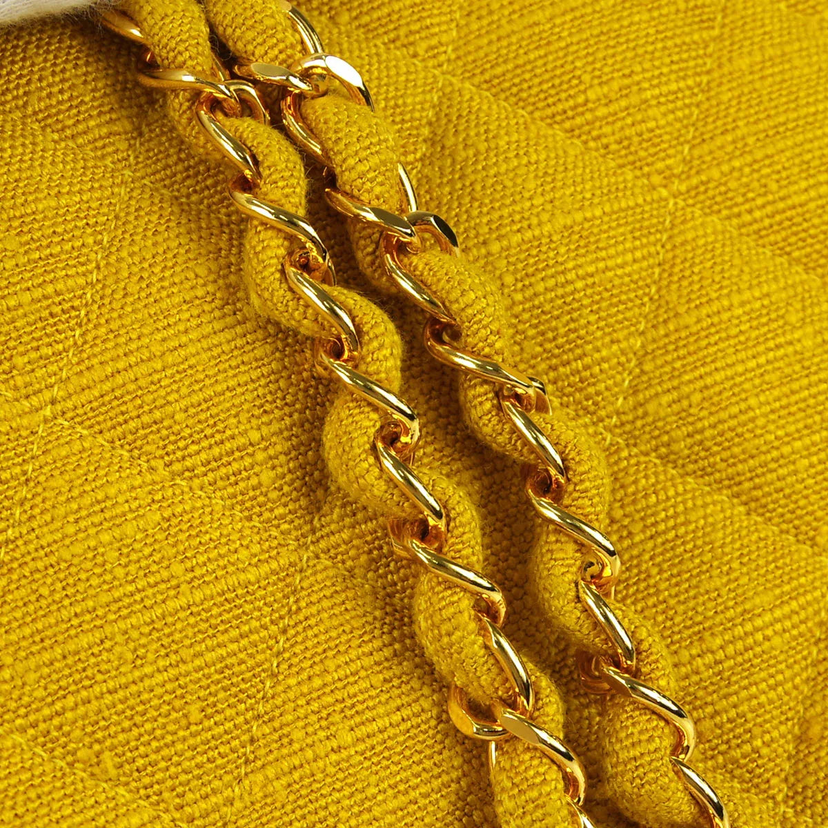 Chanel * 1991-1994 Diana Small Yellow Linen