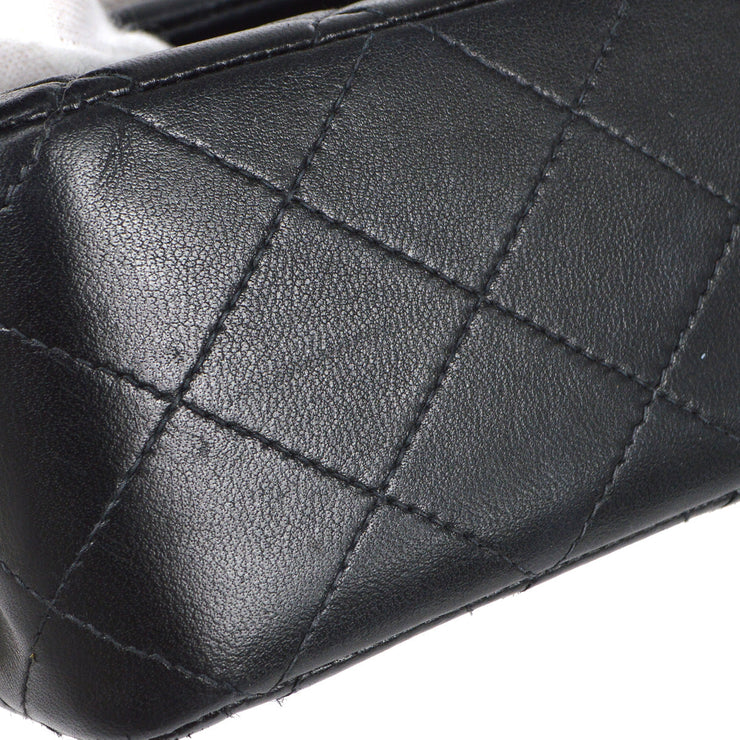 Chanel 2000-2001 Black Lambskin Medium Classic Double Flap Bag SHW