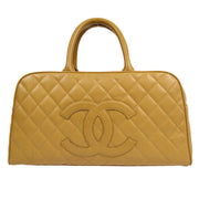 Chanel 2003-2004 Bowling Bag 37 Beige Caviar