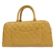 Chanel 2003-2004 Bowling Bag 37 Beige Caviar