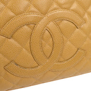 Chanel 2003-2004 Bowling Bag 37 Beige Caviar