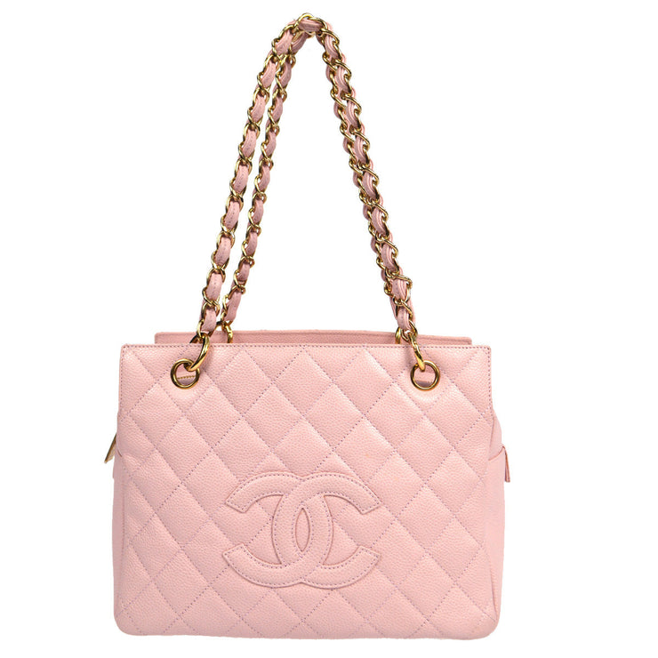 Chanel Petite Shopping Tote PST Chain Tote Bag Purse Pink Caviar