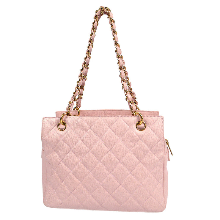 CHANEL Caviar Quilted Petit Shopping Tote PST Pink 1286041
