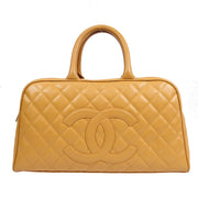 Chanel 2003-2004 Bowling Bag 37 Beige Caviar