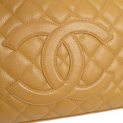 Chanel 2003-2004 Bowling Bag 37 Beige Caviar