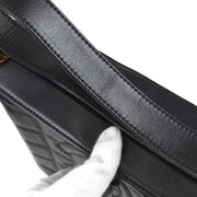 Chanel 2001-2003 Choco Bar Shoulder Bag Black Lambskin