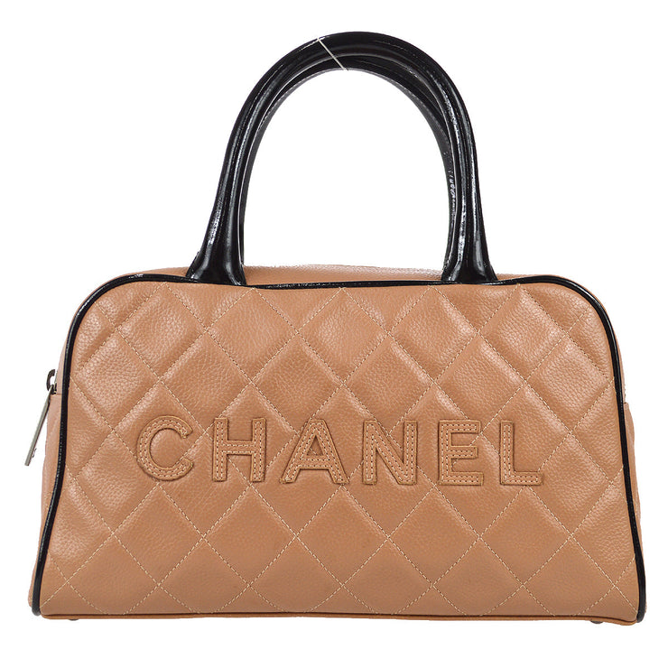 Chanel * 2001-2003 Bowling Bag 27 Pink Beige Caviar