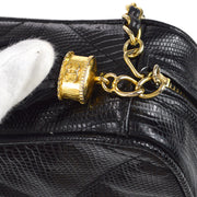 Chanel * 1986-1988 Camera Bag Mini Black Lizard