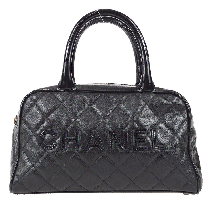 Chanel Vintage Logo Bowling Bag - Black Handle Bags, Handbags
