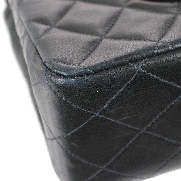 Chanel Classic Double Flap Medium Shoulder Bag Black Lambskin