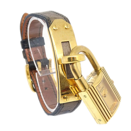 Hermes 1987 Kelly Watch Gray Ostrich