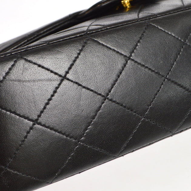 Chanel Black Lambskin Double Chain Shoulder Bag – AMORE Vintage Tokyo