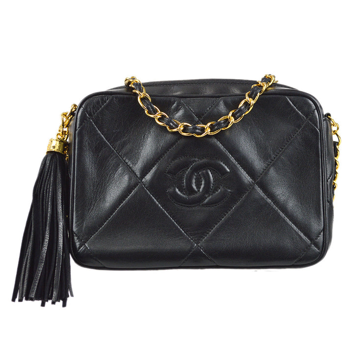 Chanel Fringe Chain Shoulder Bag Black Lambskin – AMORE Vintage Tokyo