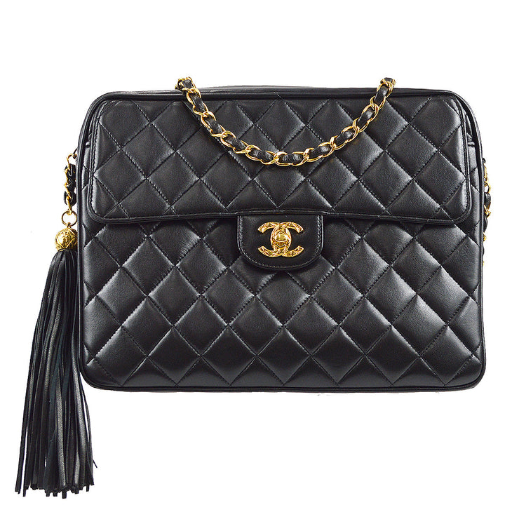 Chanel Black Quilted Lambskin Vintage Classic Camera Bag