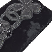 Chanel 2005-2006 Camelia Chain Shoulder Bag Black Velvet