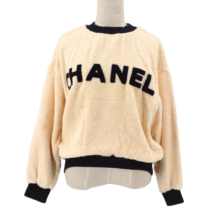 Chanel Cruise 1993 flocked-logo terry cloth sweatshirt