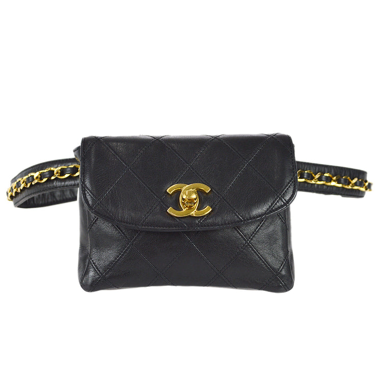 Chanel Bicolore Belt Bum Bag Black Lambskin – AMORE Vintage Tokyo