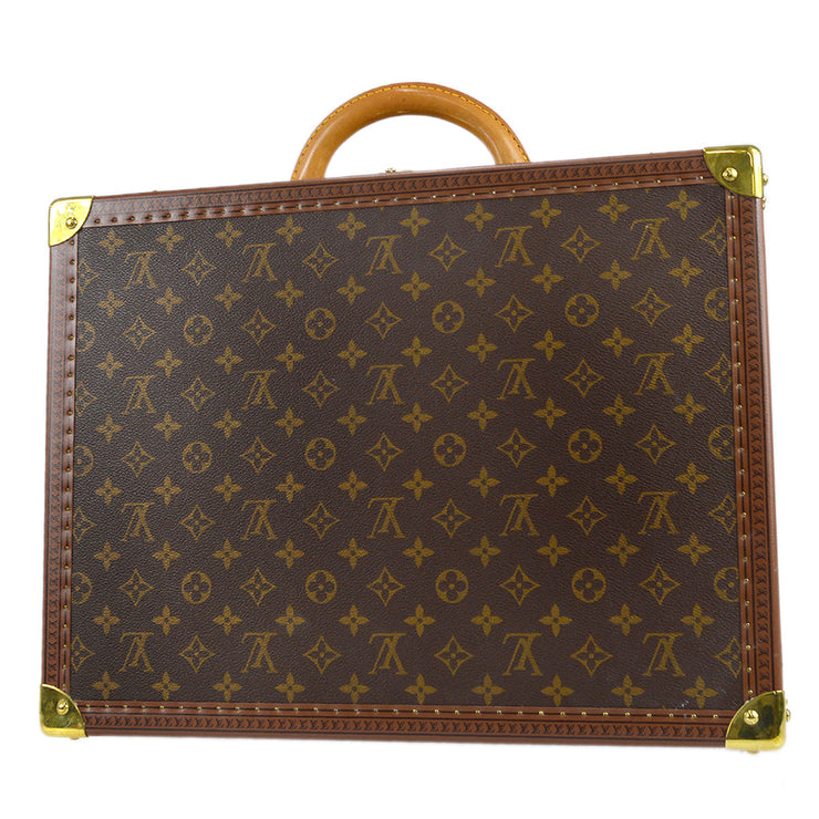 Louis Vuitton NEW Brown Cognac Trunk Top Handle Kelly Style