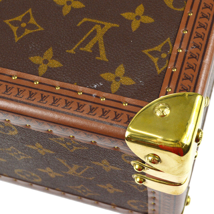 Louis Vuitton Brown Monogram Canvas Cotteville 45 Trunk Case Gold
