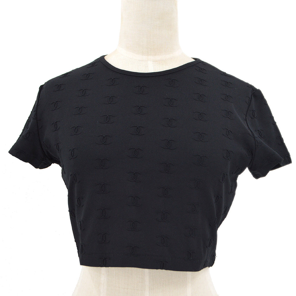 Chanel 1997 CC logo-embroidered cropped T-shirt – AMORE Vintage Tokyo