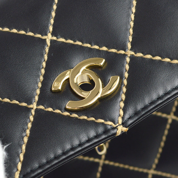 Giftable Vintage Chanel Black Quilted Lambskin Full Single Flap Shoulder Bag with 24K Gold Plated Hardware 3981785 072623