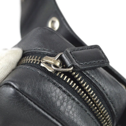 Christian Dior 2002 Twin Pochette Belt Bum Bag Black Black＃85