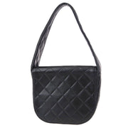 Chanel 1991-1994 Round Flap Handbag Mini Black Lambskin