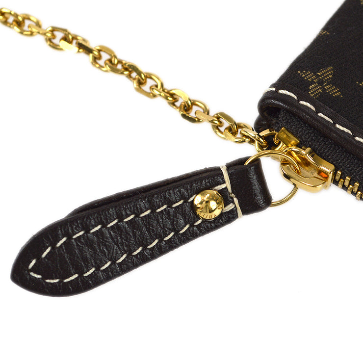 Louis Vuitton Brown Monogram Mini Lin Key Pouch Pochette Cles I863511