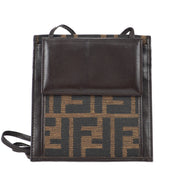 Fendi Zucca Shoulder Bag Wallet Pochette Brown