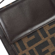 Fendi Zucca Shoulder Bag Wallet Pochette Brown