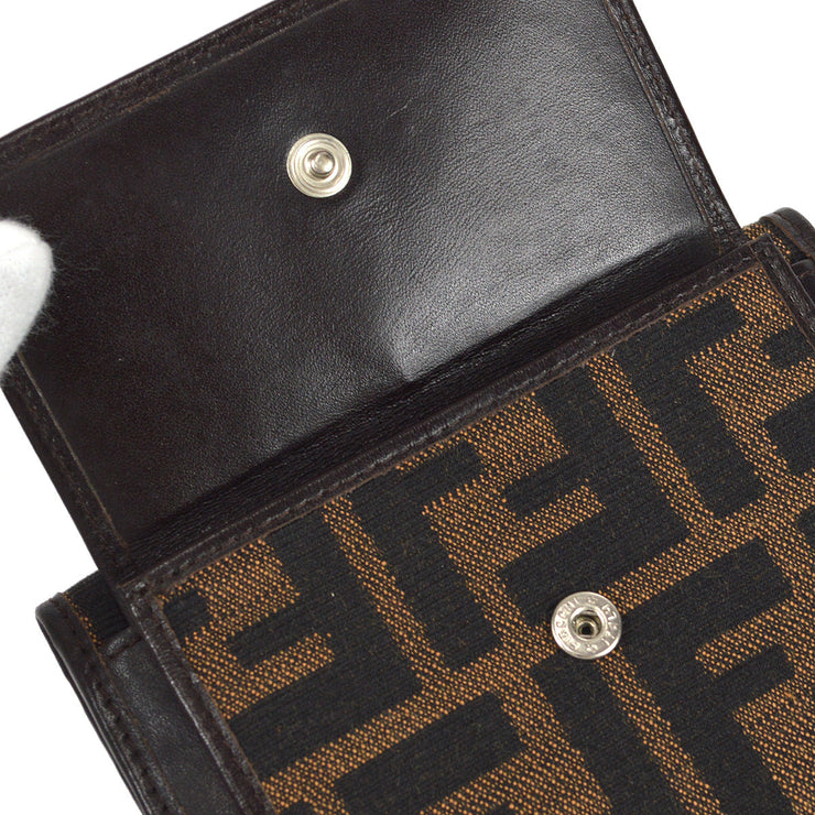 Fendi Zucca Shoulder Bag Wallet Pochette Brown