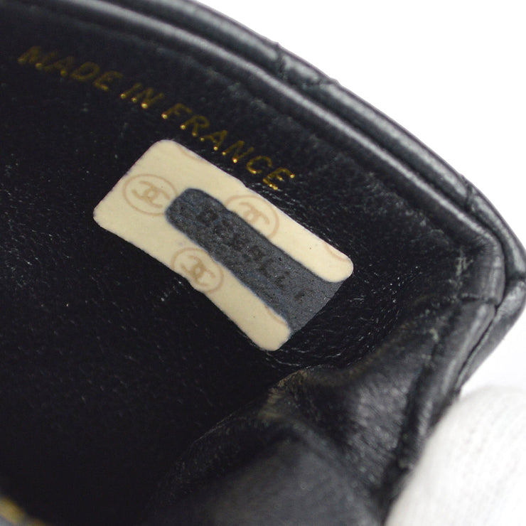Chanel Classic Flap Micro Chain Pochette Bag Pouch Black Lambskin 1776930  99082