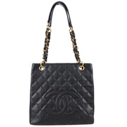 Chanel 2004-2005 Petite Shopping Tote PST Black Caviar