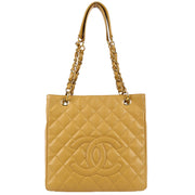 Chanel 2004-2005 Petite Shopping Tote PST Beige Caviar