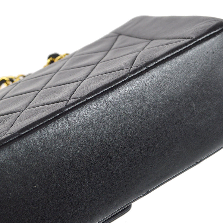 Chanel Classic Flap Small Chain Shoulder Bag Black Lambskin