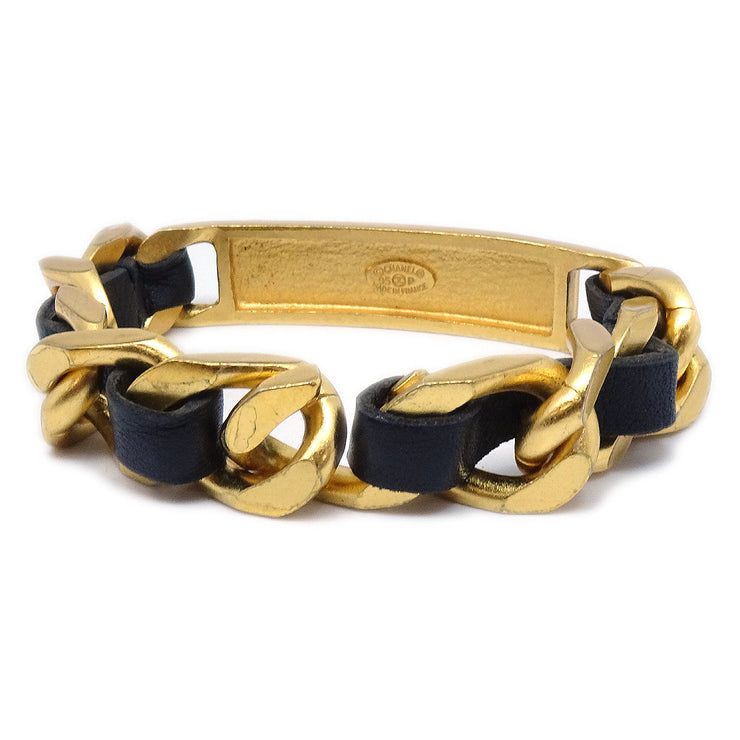 Chanel Bracelet Gold Black 95P