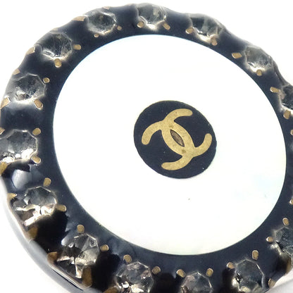 Chanel 1997 Mother of Pearl & Crystal Earrings Clip-On