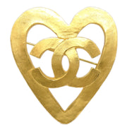 Chanel Heart Brooch Gold 95P