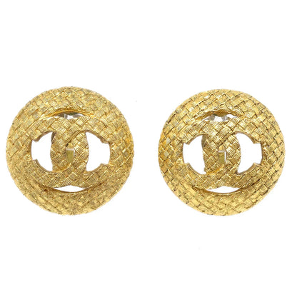 Chanel Button Earrings Gold Clip-On 29/2889