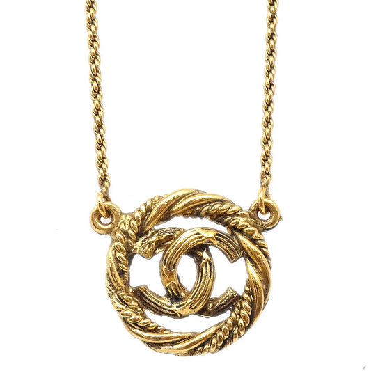 Chanel Medallion Gold Chain Pendant Necklace 3623