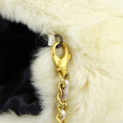 Chanel 2001 Fall CC Logo Muff White Fur Satchel