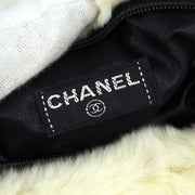 Chanel 2001 Fall CC Logo Muff White Fur Satchel