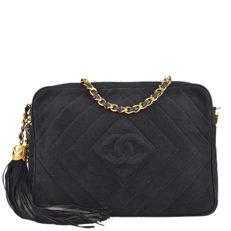 Chanel Chain Shoulder Bag Fringe Black Suede – AMORE Vintage Tokyo